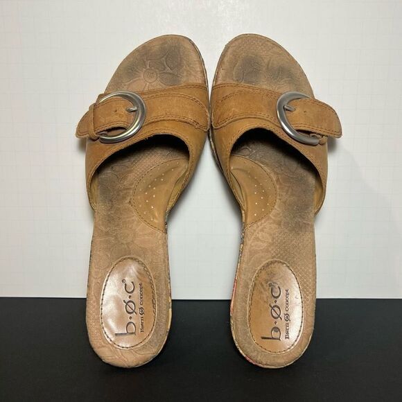 Womens BOC Born Concept Floral Cork Wedge Buckle Strap Sandals / Size 10 - Picture 5 of 8
